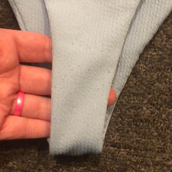 ZAFUL Brand High Cut V-wired Ribbed Bikini Set Light Blue Women's Small - Picture 4 of 6